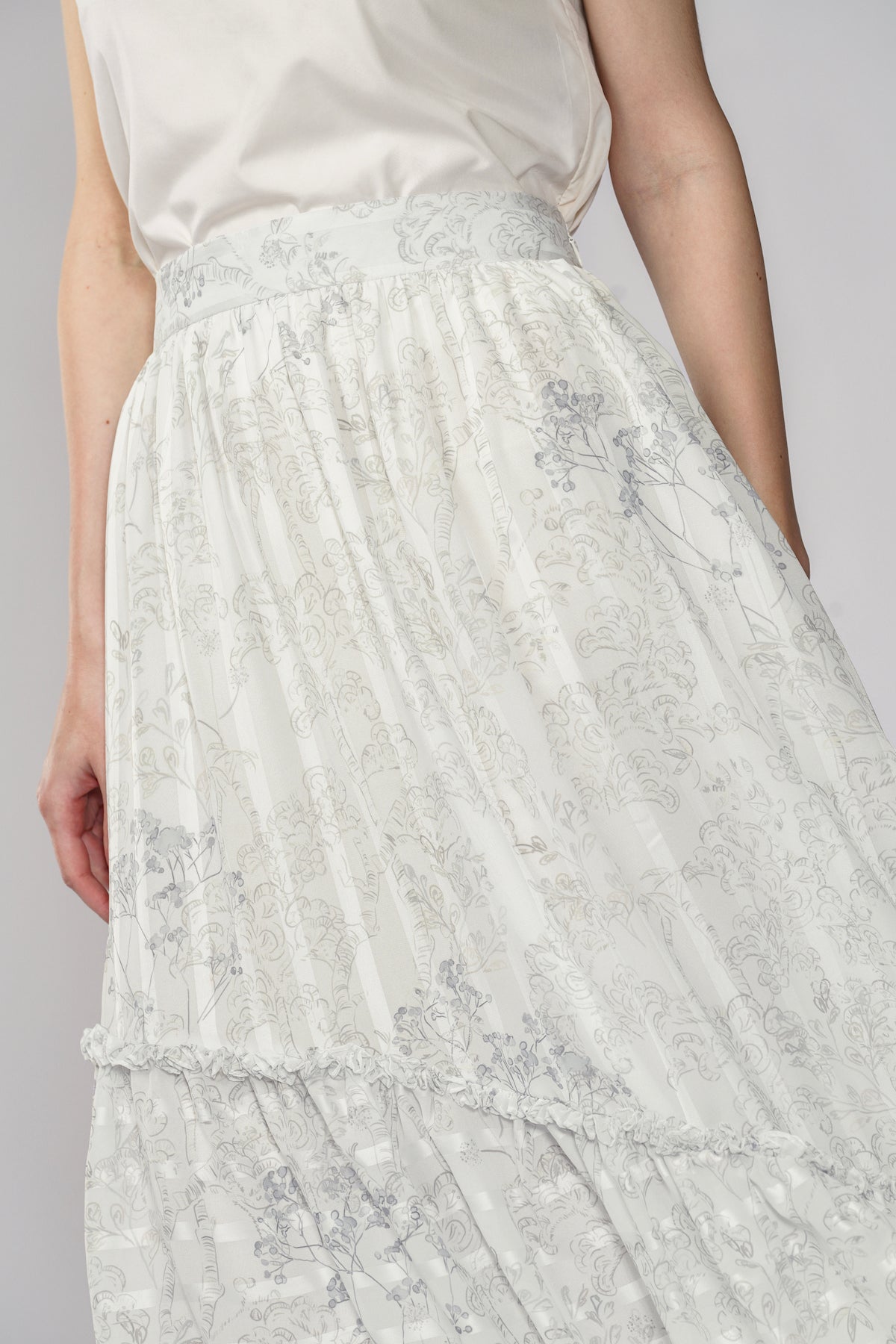 Samara Ruffle Skirt - Pearl