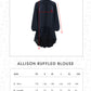 Allison Ruffled Blouse - Navy