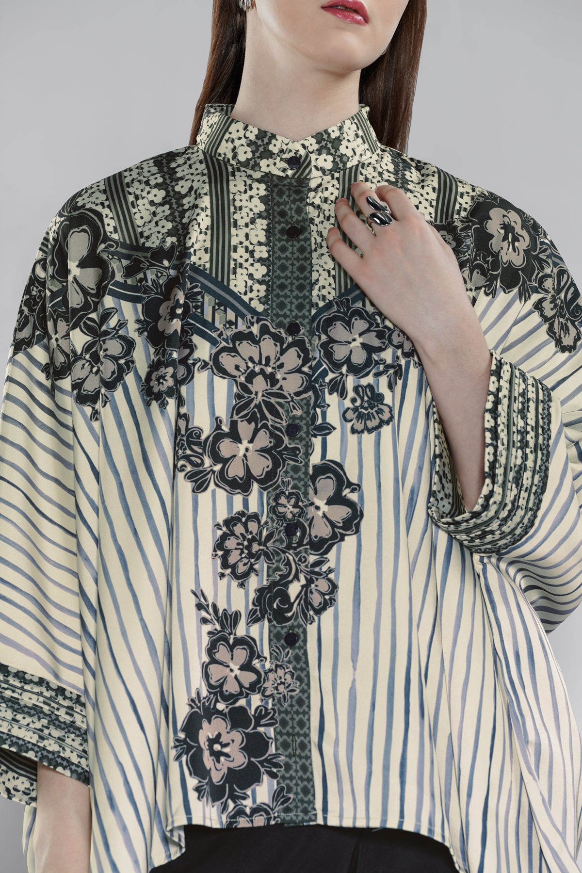Adara Batwing Shirt - Caviar