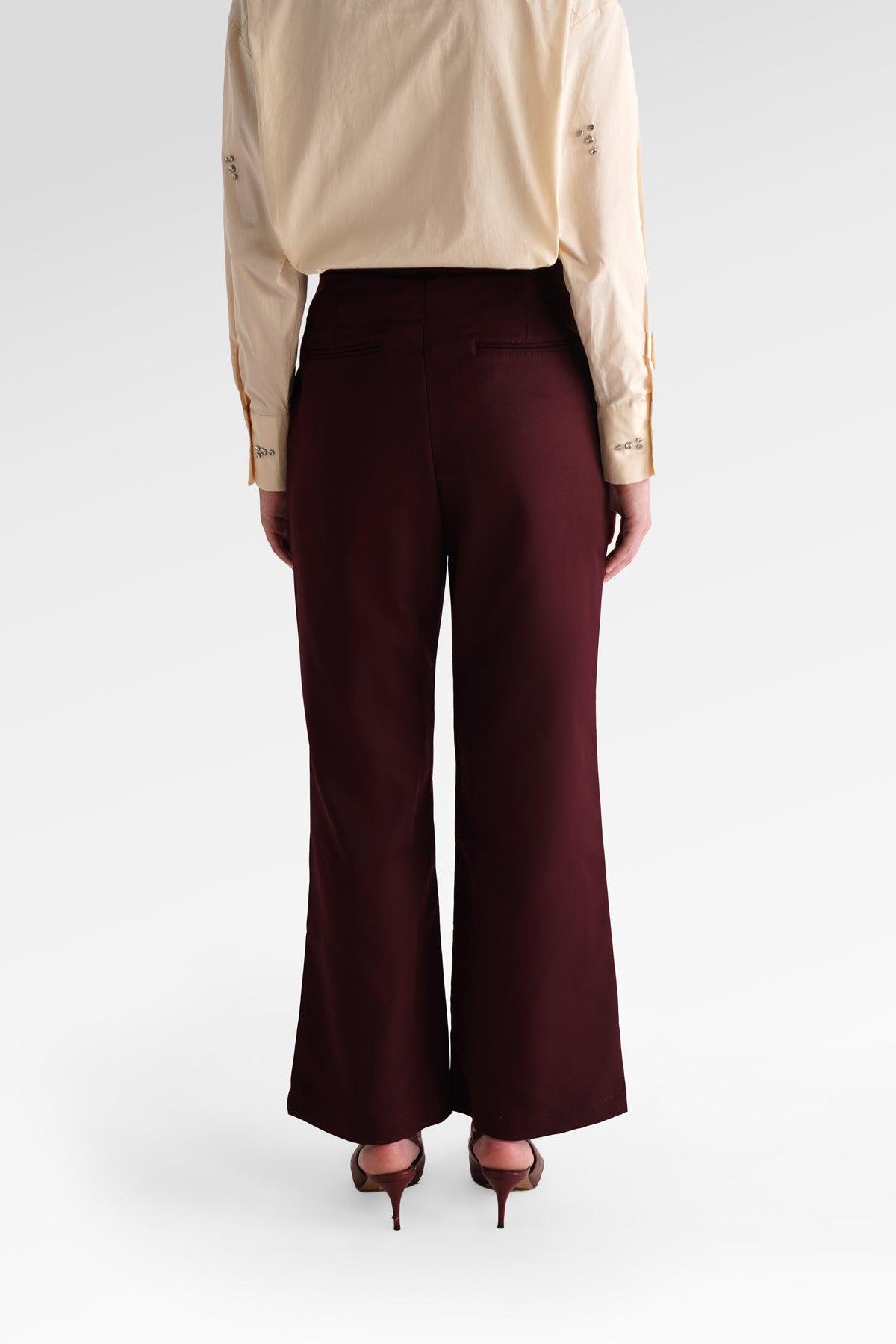 Adea Kick Flare Pants - Maroon