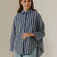 Aeera Stripes Shirt - Blue