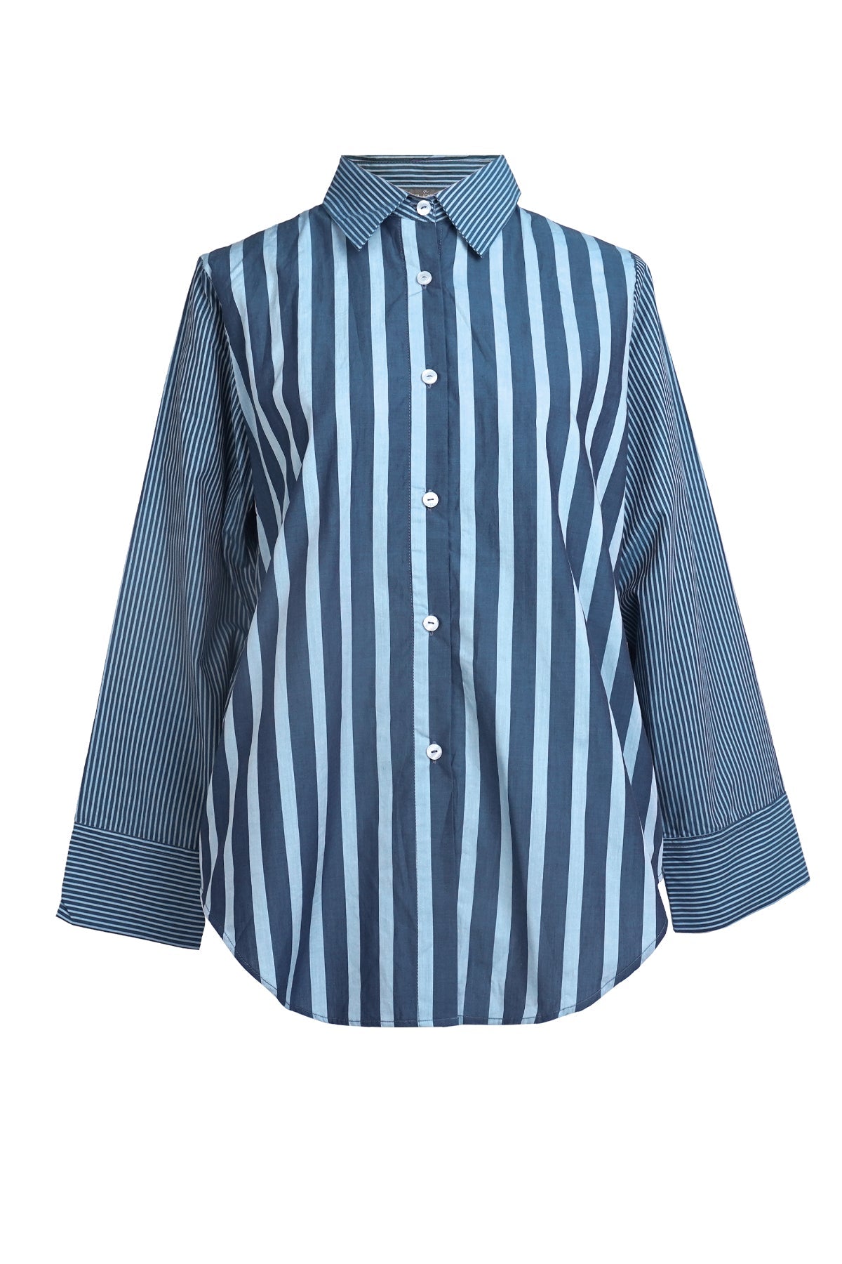 Aeera Stripes Shirt - Blue