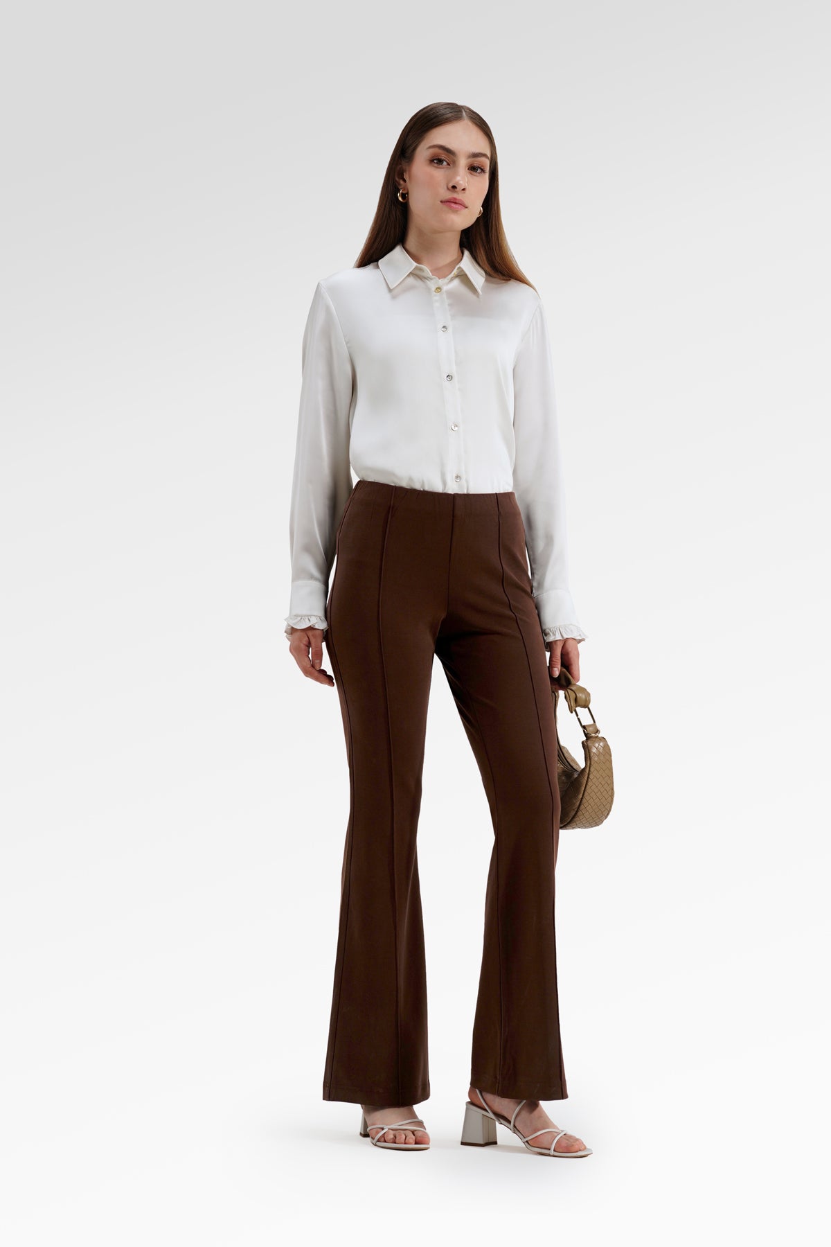 Alba Flare Pants - Brown