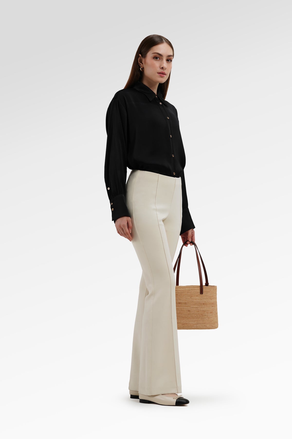 Alba Flare Pants - Vanilla