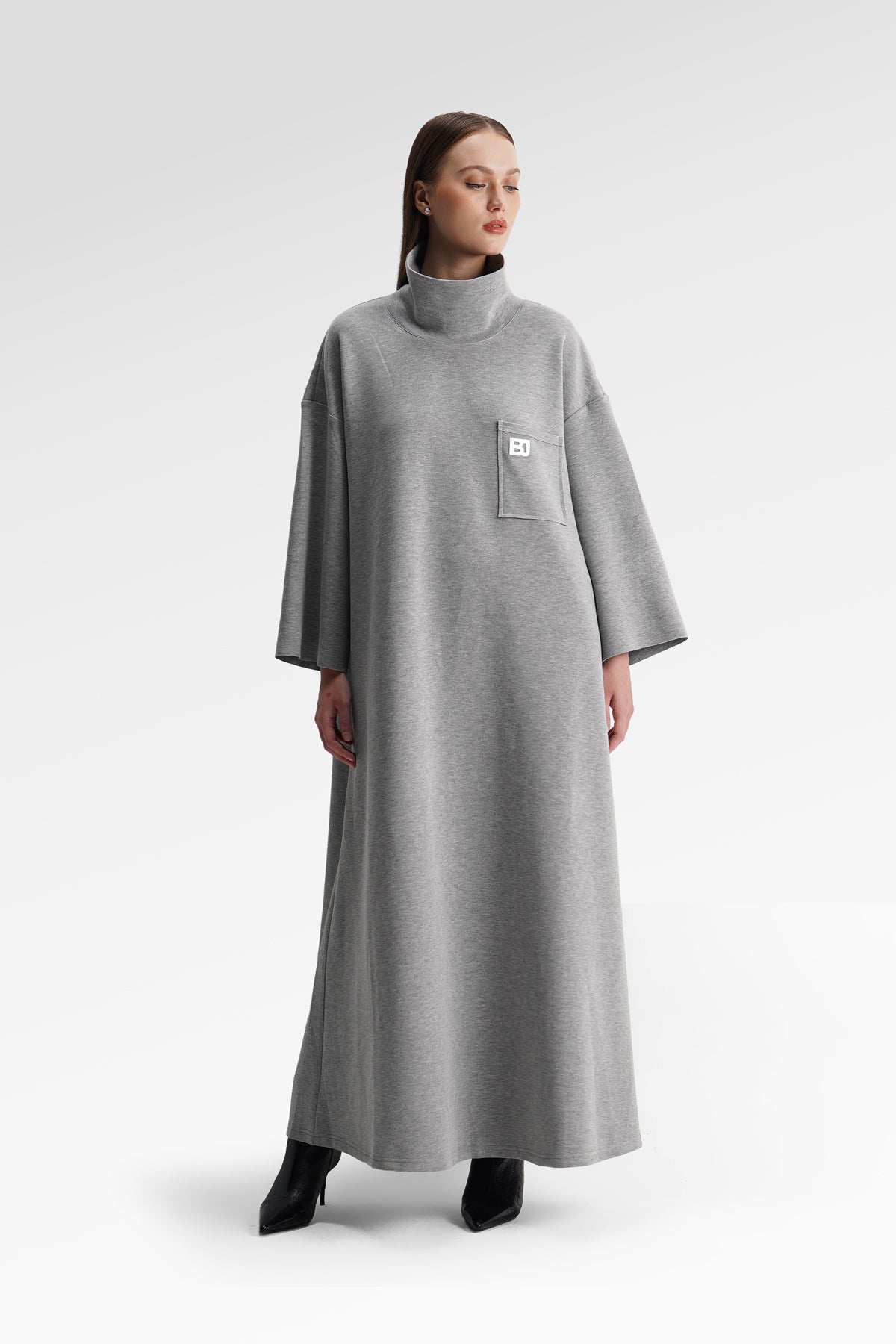 Alessa Turtleneck Dress - Gray