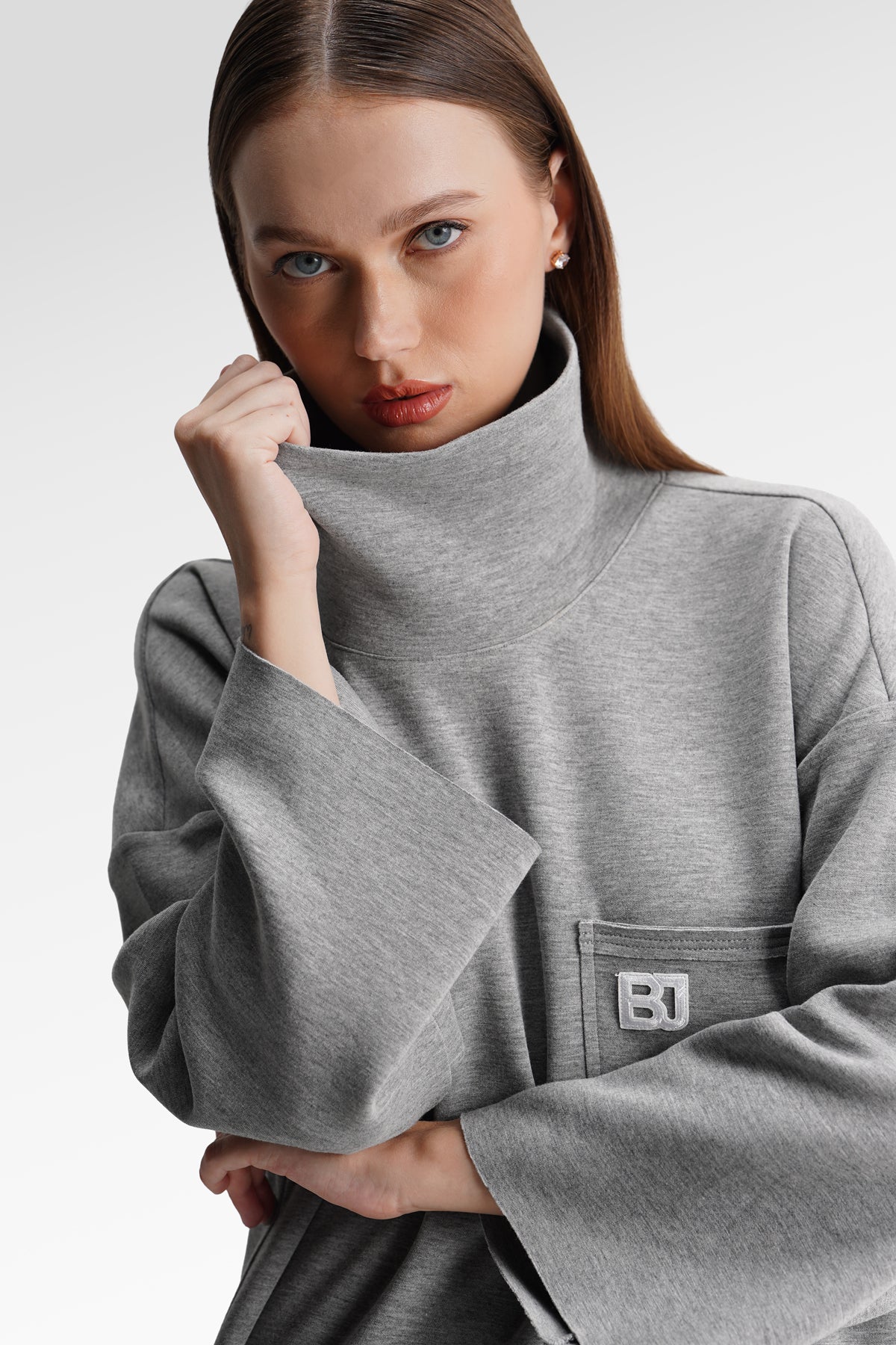 Alessa Turtleneck Dress - Gray