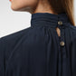 Allison Ruffled Blouse - Navy
