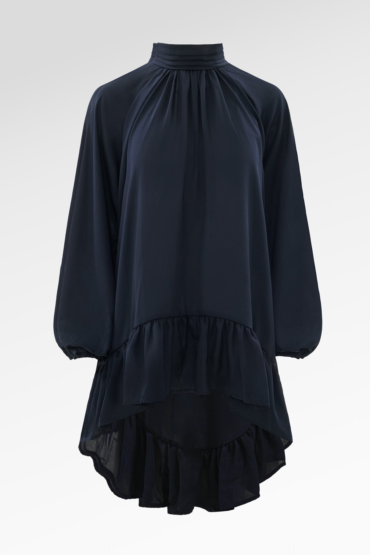 Allison Ruffled Blouse - Navy