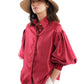 Alma Puffy Shirt - Maroon