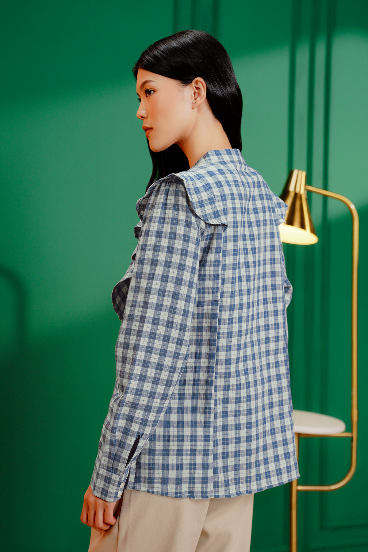 Amara Plaid Shirt - Navy