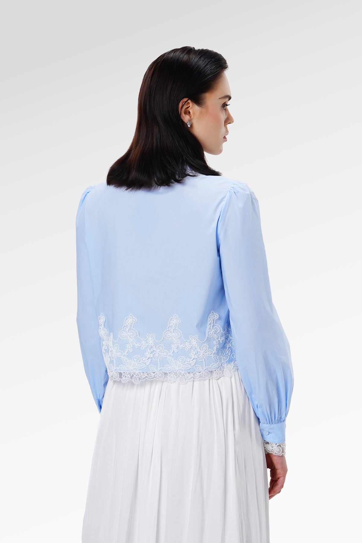 Amber Crop Shirt - Blue