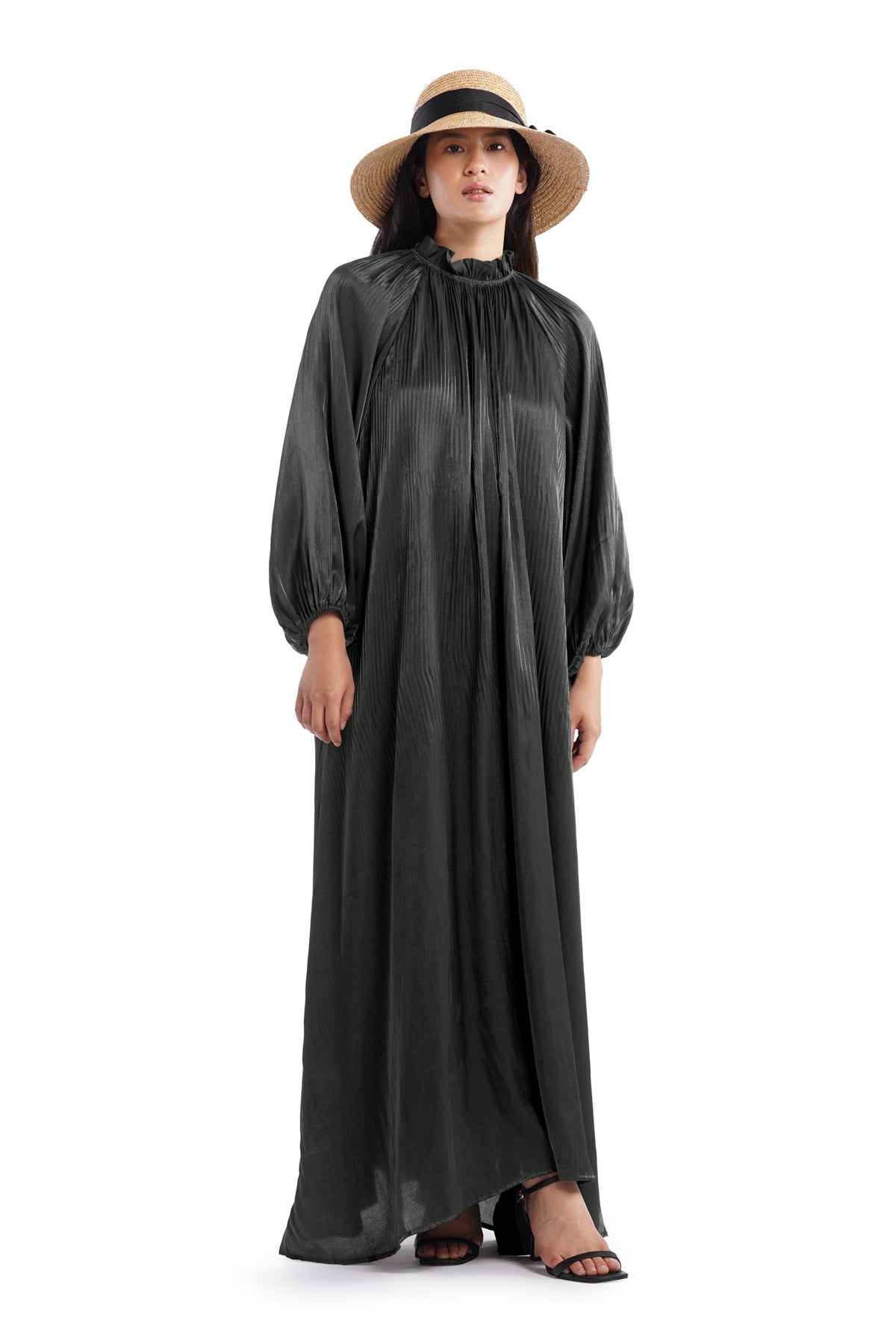 Angeline Pleats Dress - Black