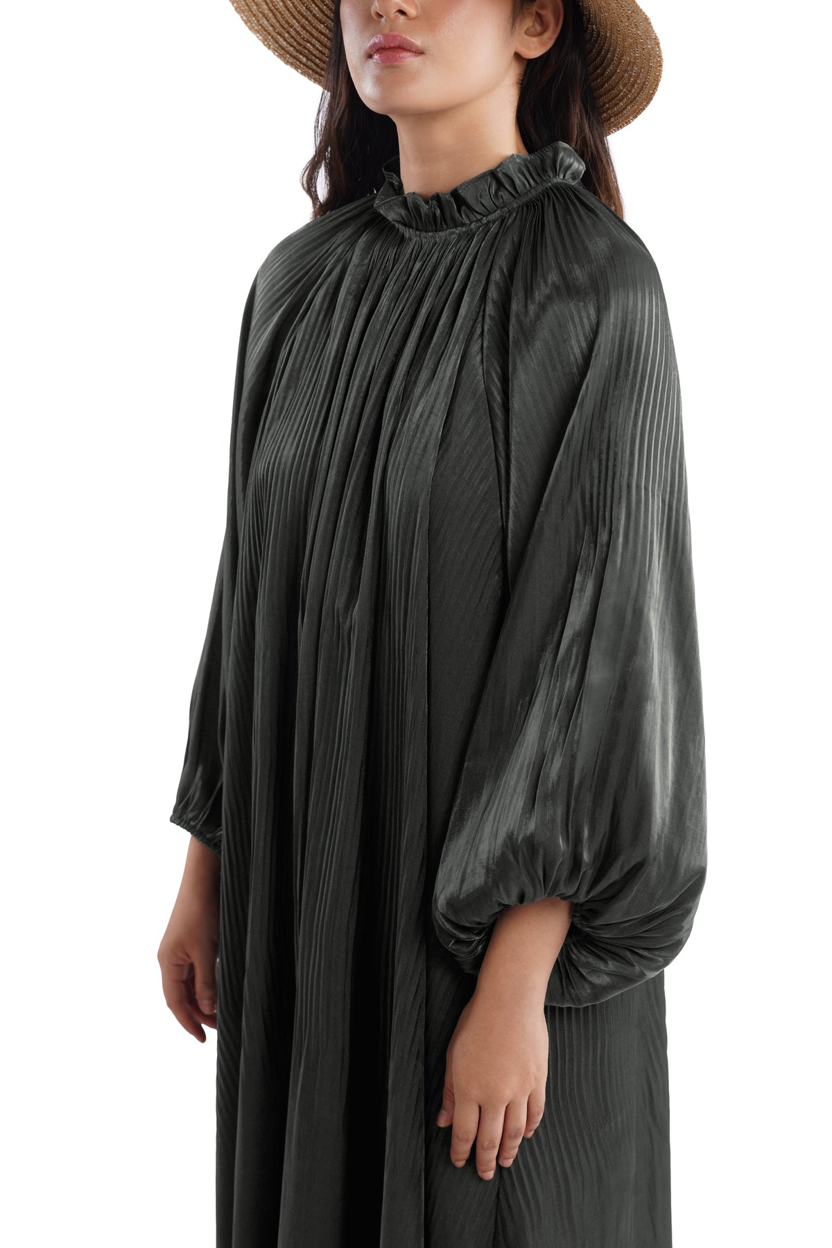 Angeline Pleats Dress - Black