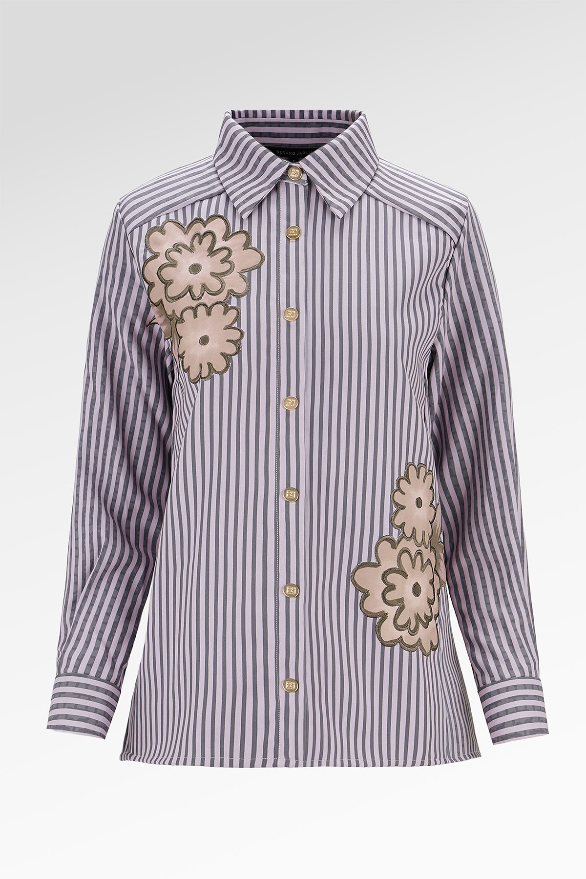 Arisse Embroidery Shirt - Mauve Shadow – Benang Jarum