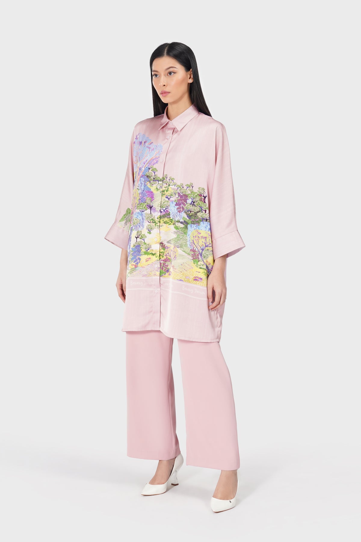 Art De La Nature Oversized Tunic - Pink