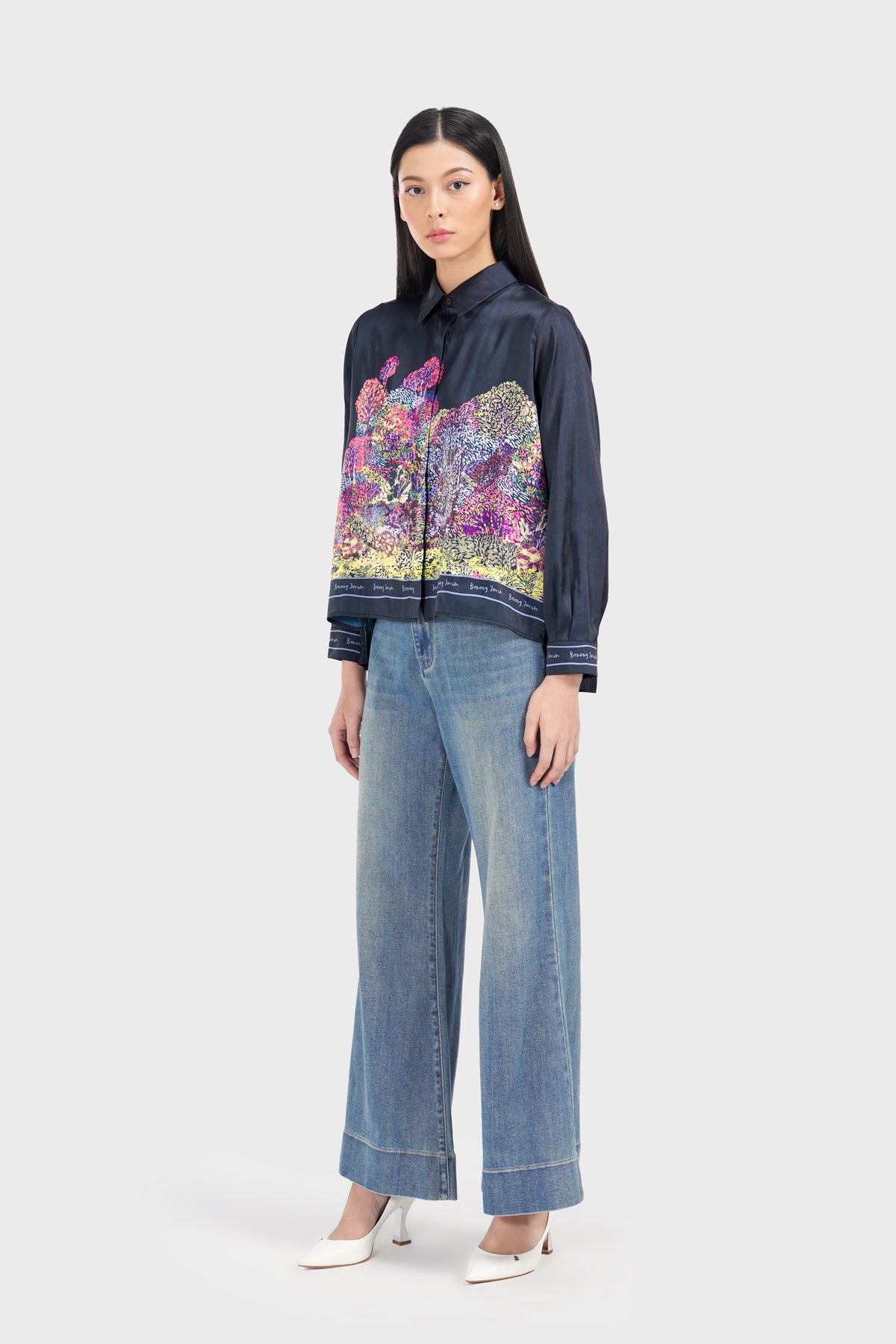 Art De La Nature Pleated Shirt - Navy