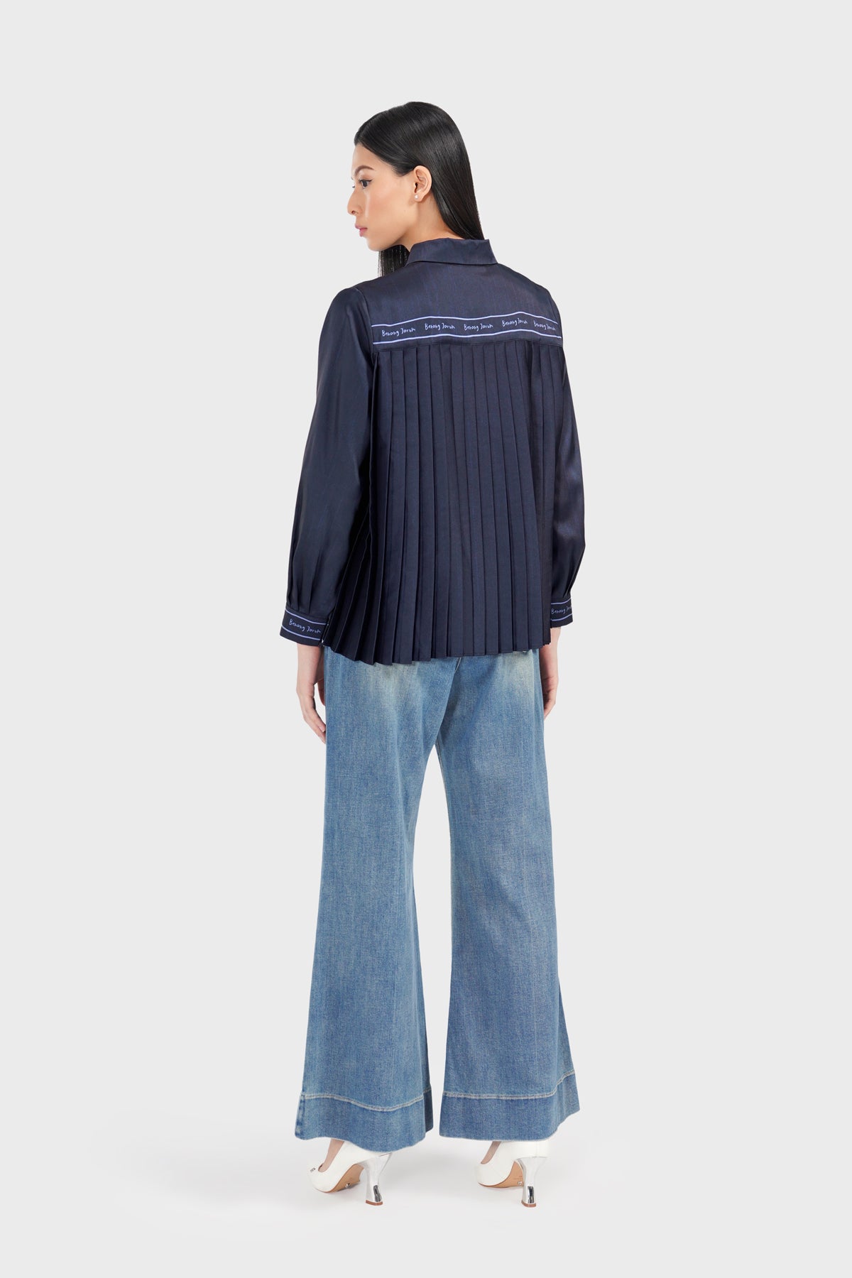 Art De La Nature Pleated Shirt - Navy