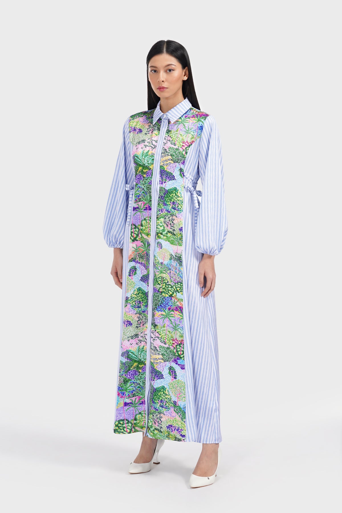 Art De La Nature Shirt Dress - Blue