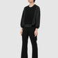 Athena Mix Fabric Blouse - Black