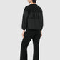 Athena Mix Fabric Blouse - Black