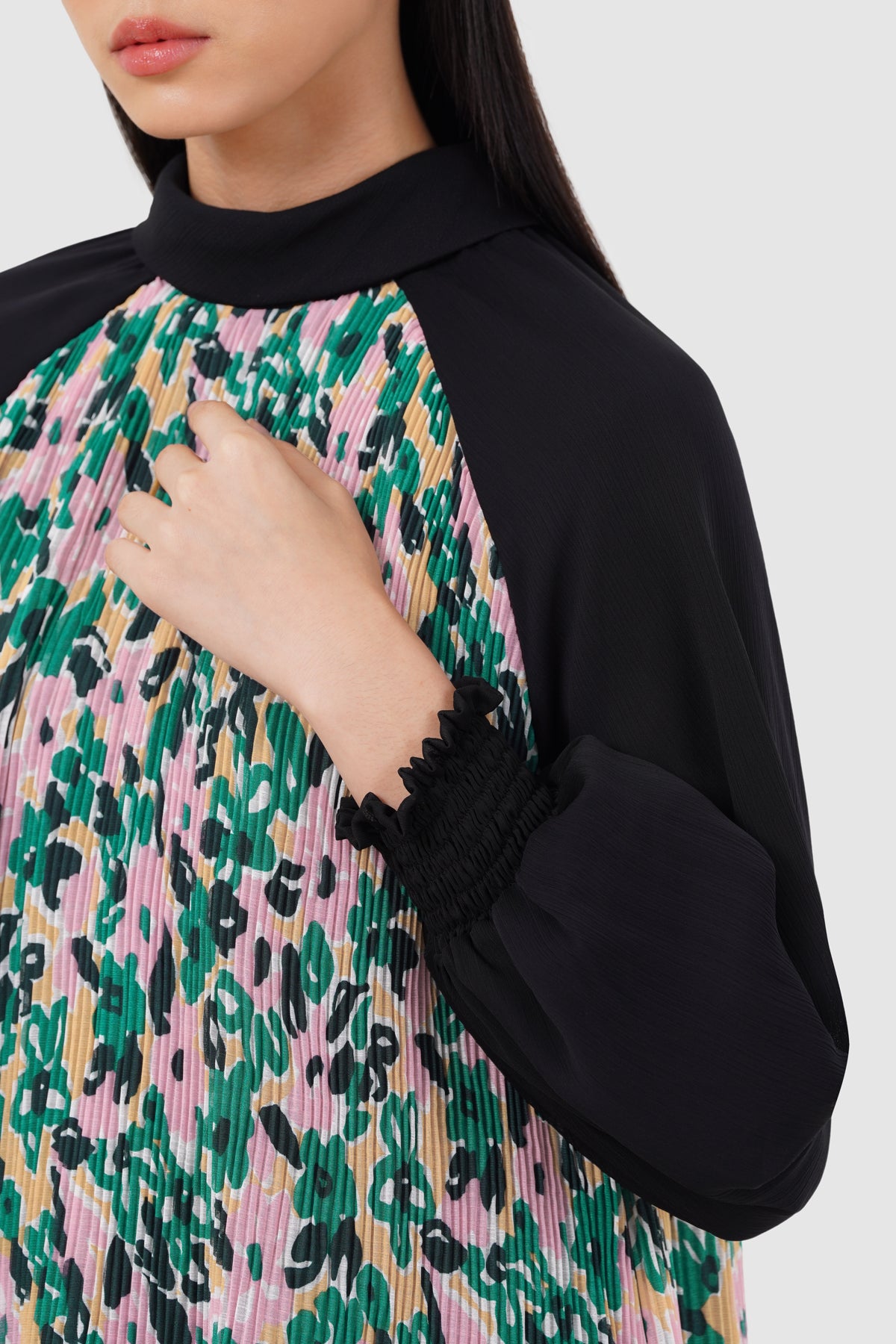 Avena Pleats Dress - Garden