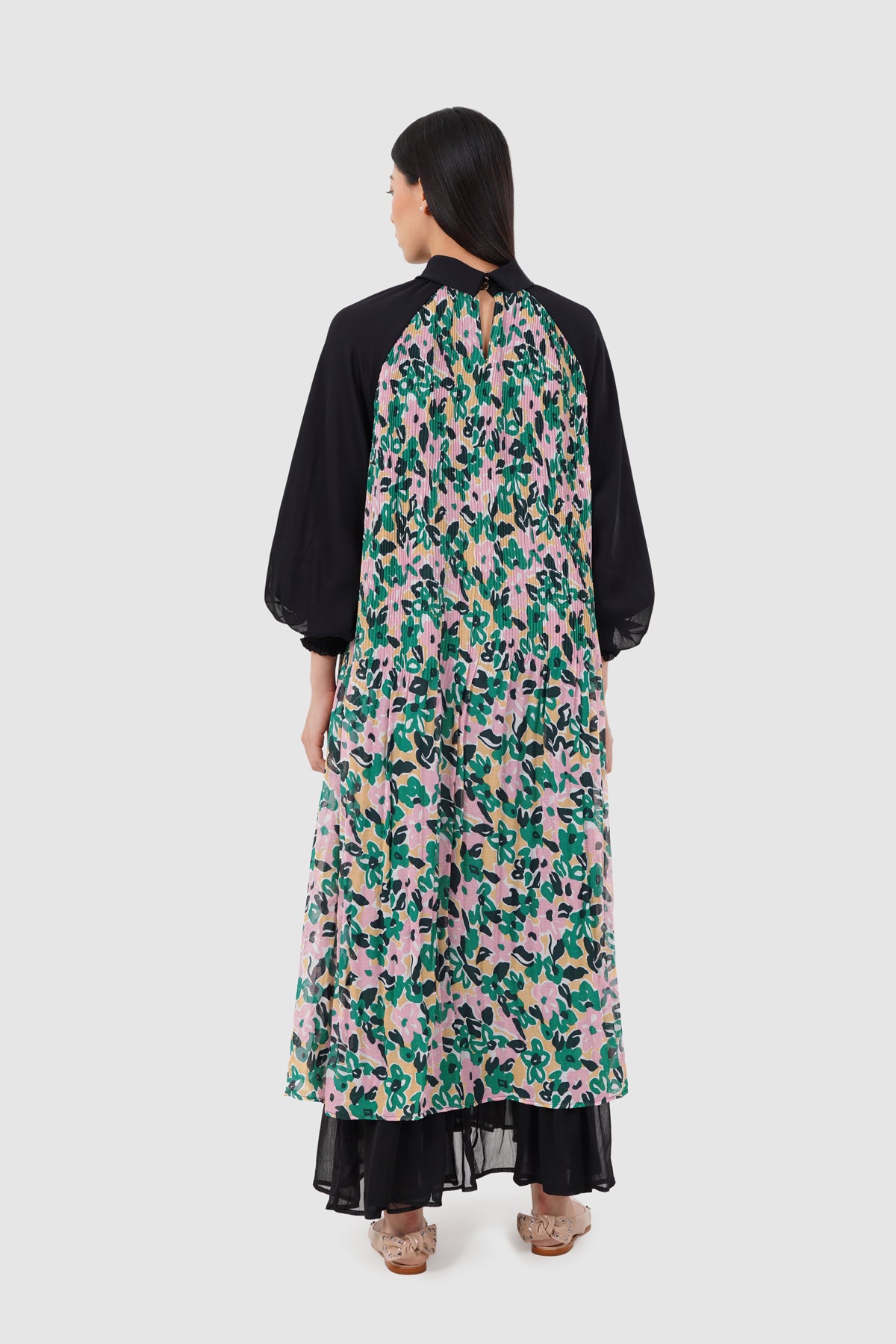 Avena Pleats Dress - Garden