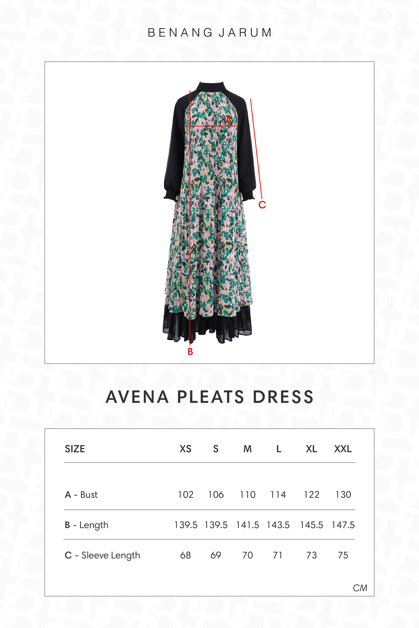 Avena Pleats Dress - Garden