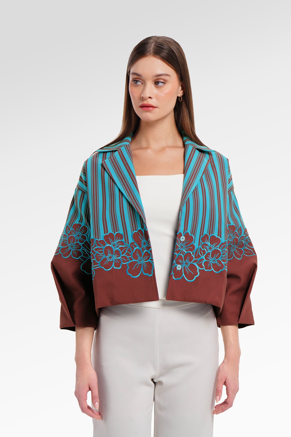 Averly Embroidery Outer - Rust Blossom