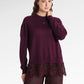 Basic Lace Sweatshirt - Berry