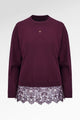 Basic Lace Sweatshirt - Berry