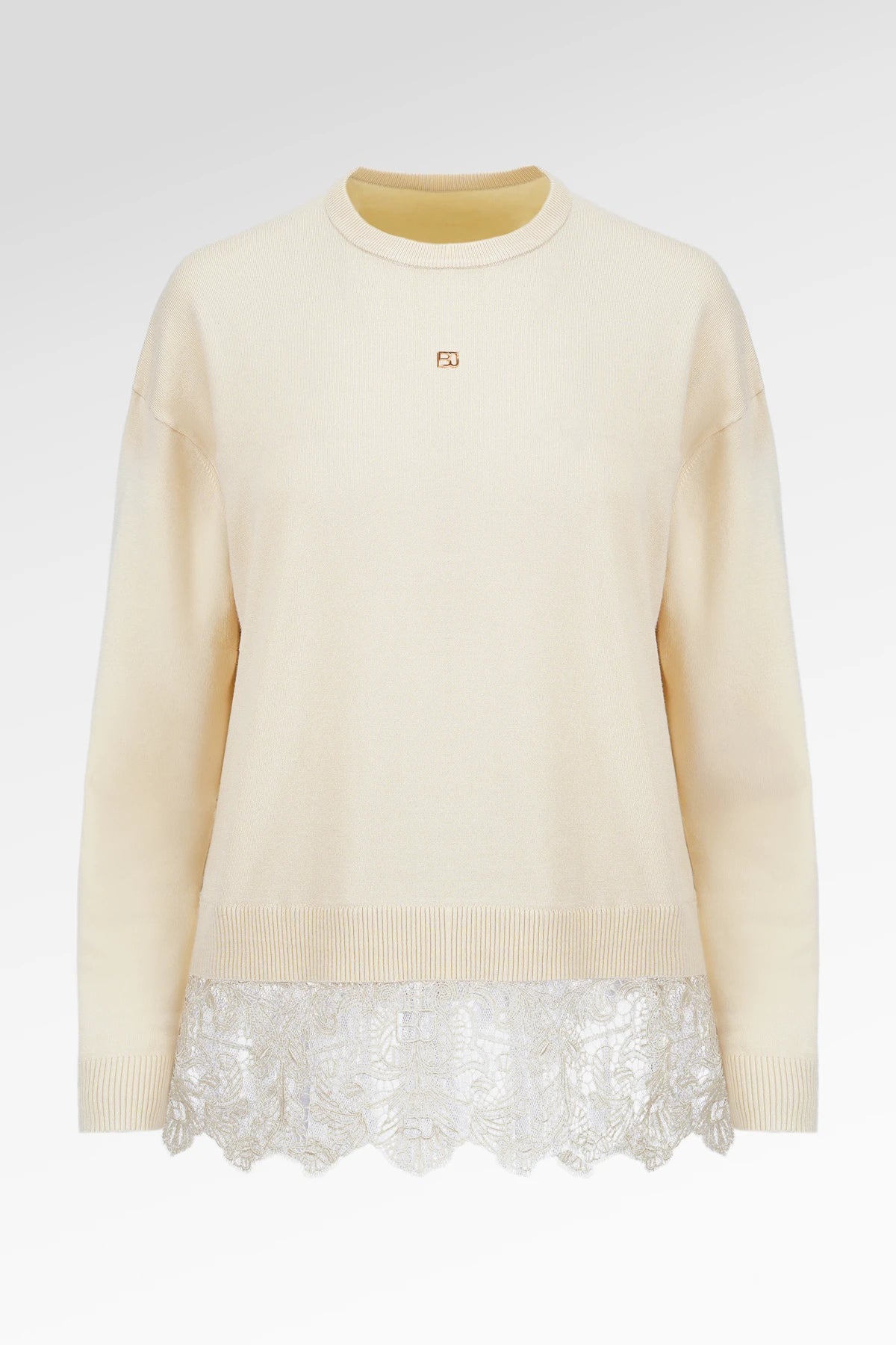 Basic Lace Sweatshirt - Yuzu