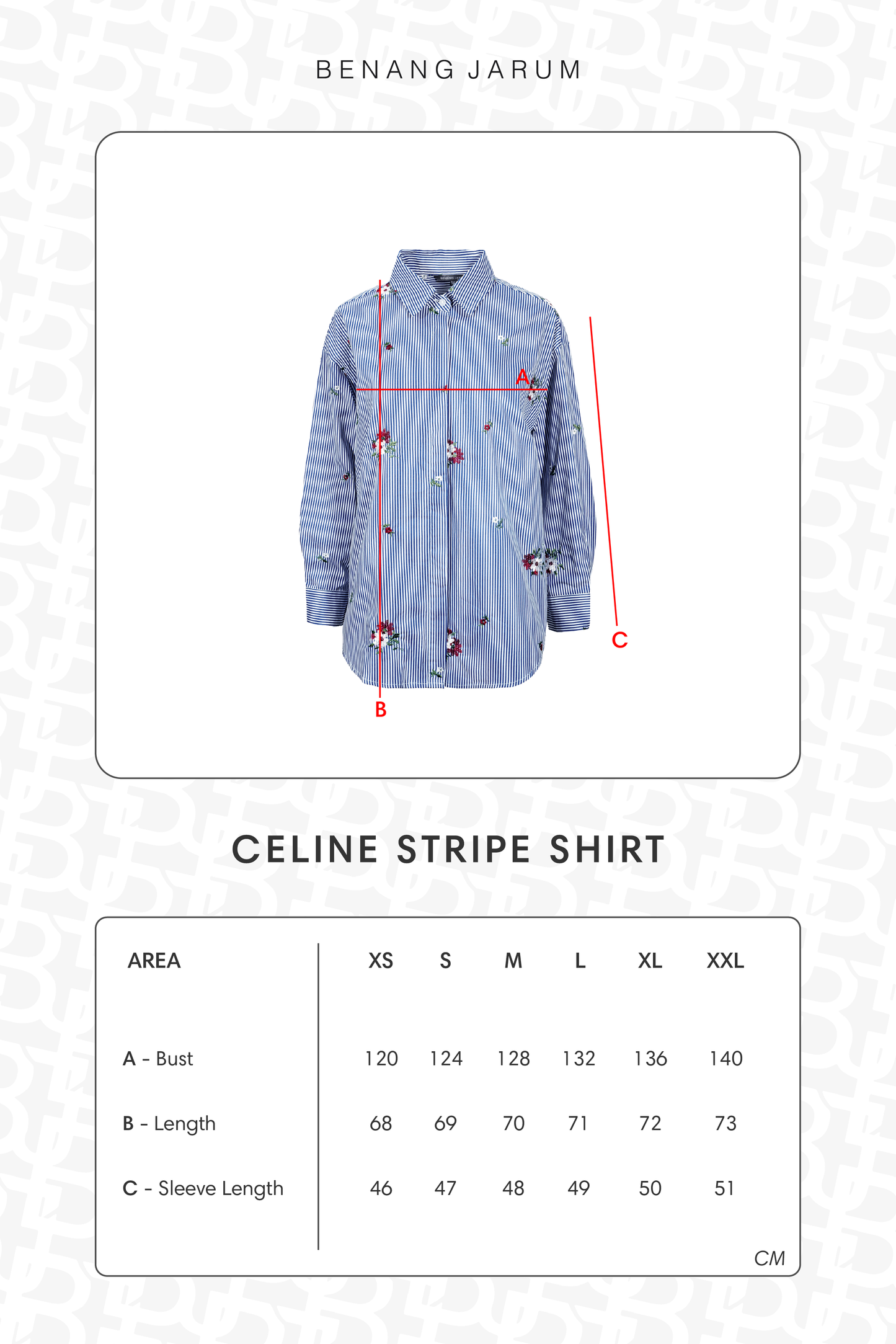 Celine Stripe Shirt - Navy