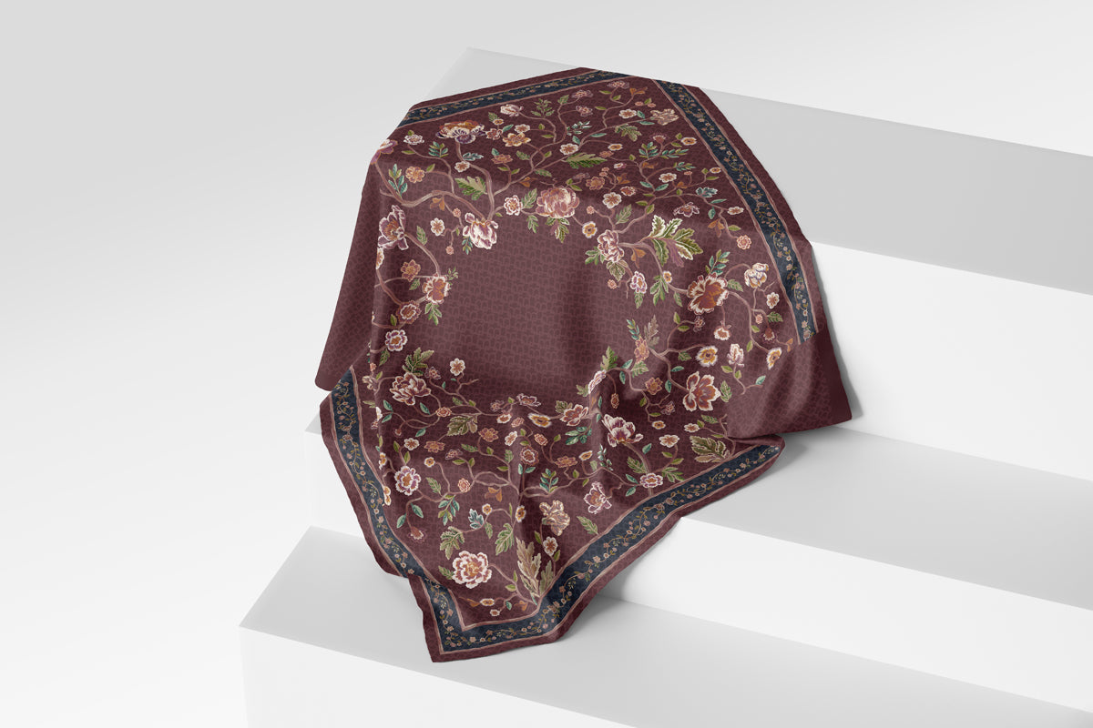 Blooming Eid Scarf - Carnation