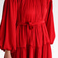 Nara Gathered Shirt - Red