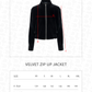 Velvet Zip Up Jacket - Black