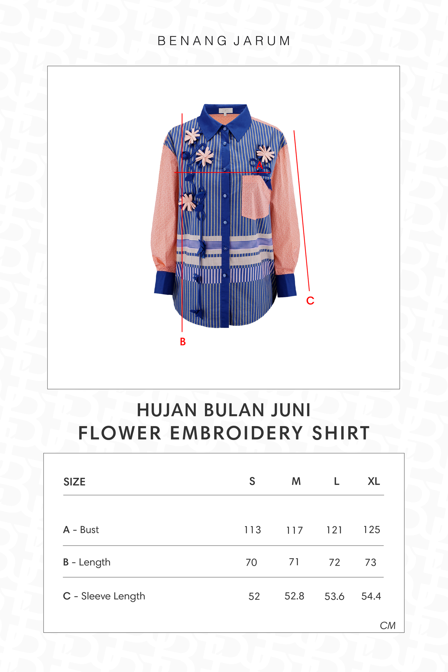 HBJ Flower Embroidery Shirt - Rintik Sendu