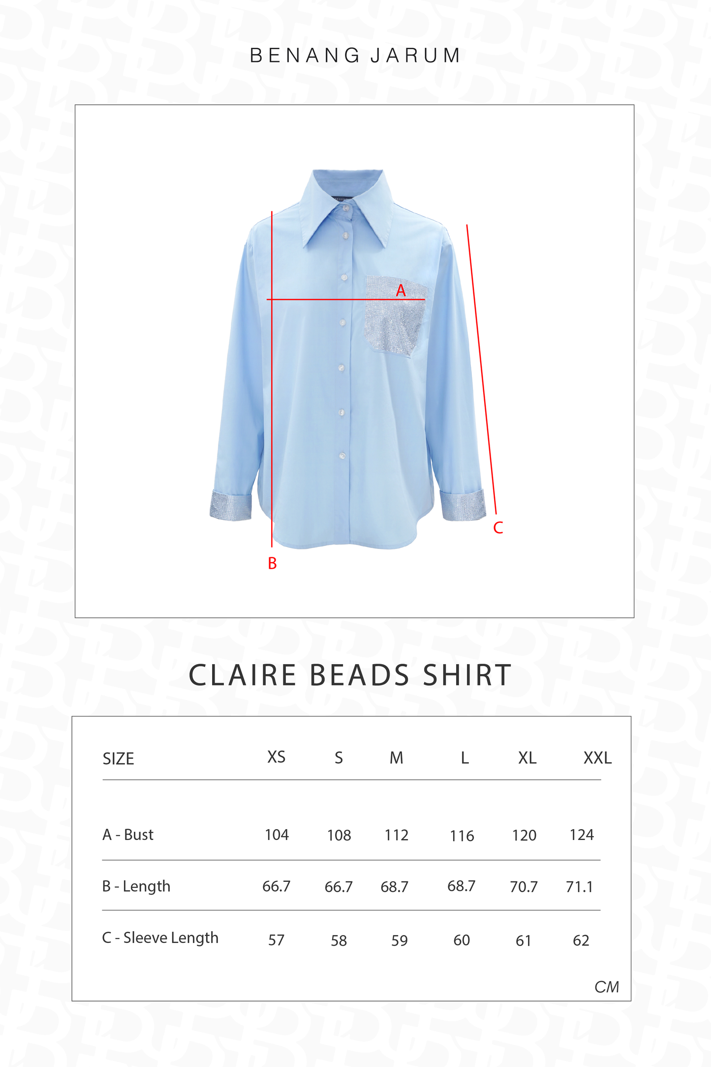 Claire Beads Shirt - Blue