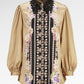 Blooming Eid Back Pleated Shirt - Black Iris