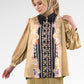 Blooming Eid Back Pleated Shirt - Black Iris