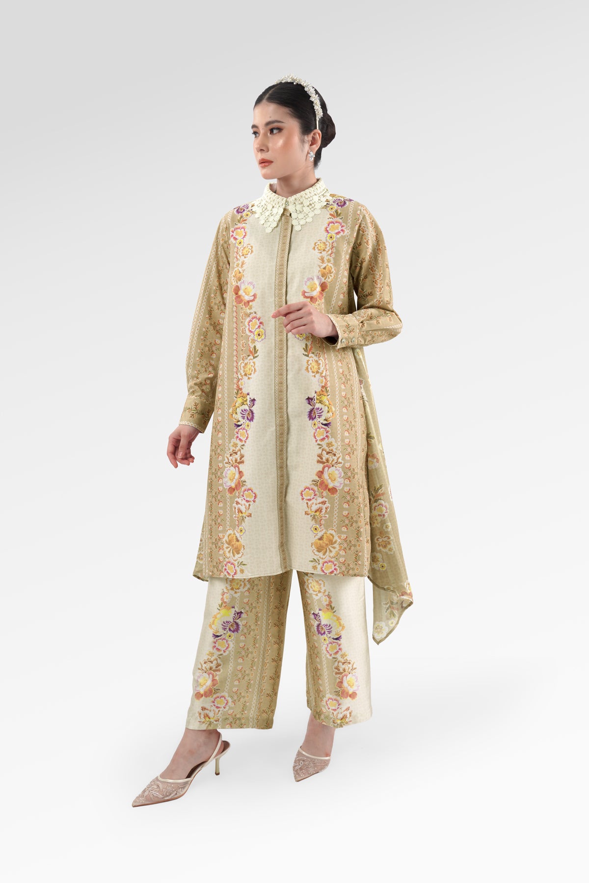 Blooming Eid Godet Tunic - Daisy