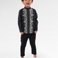 Blooming Eid Embroidery Boy Shirt - Black