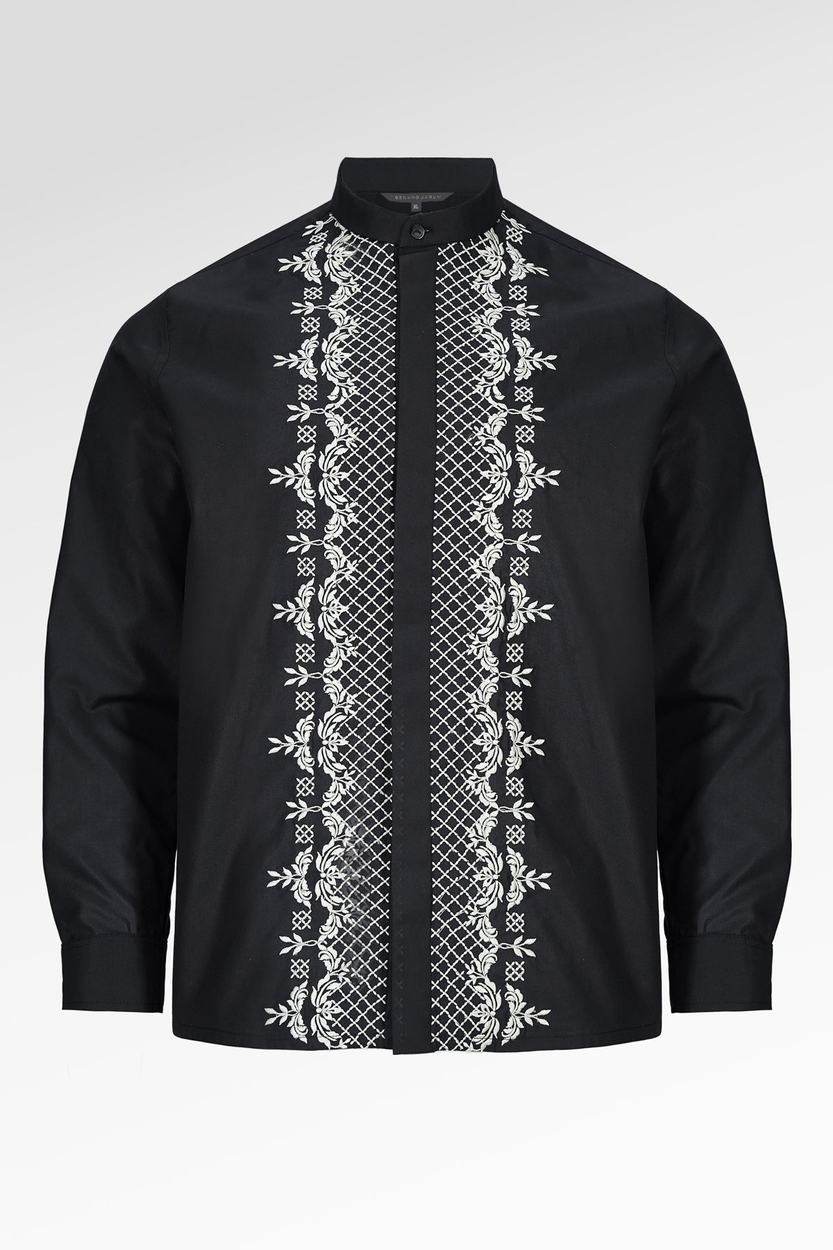 Blooming Eid Embroidery Men Shirt - Black