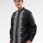 Blooming Eid Embroidery Men Shirt - Black
