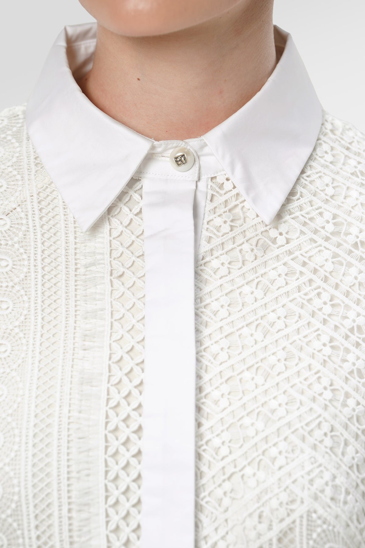 Blooming Eid Embroidery Tunic - White