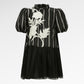 Blooming Eid Kids Stripe Dress - Black