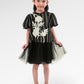 Blooming Eid Kids Stripe Dress - Black