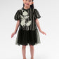 Blooming Eid Kids Stripe Dress - Black