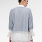 Blooming Eid Lace Shirt - Blue Bell