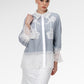 Blooming Eid Lace Shirt - Blue Bell