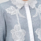 Blooming Eid Lace Shirt - Blue Bell